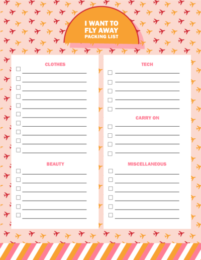 Free Printable -Travel Packing List - Babasouk