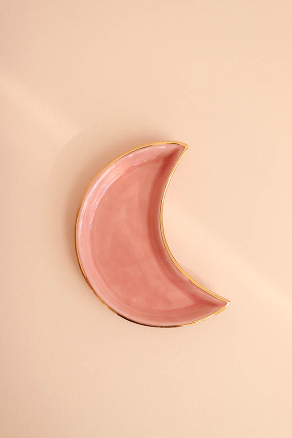 Ceramic Trinket Dish, Pink Moon