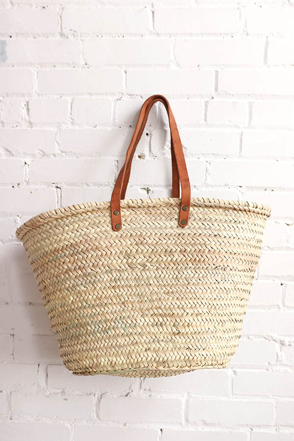 Market Basket – Moroccan Basket With Leather Handles. From Baba Souk