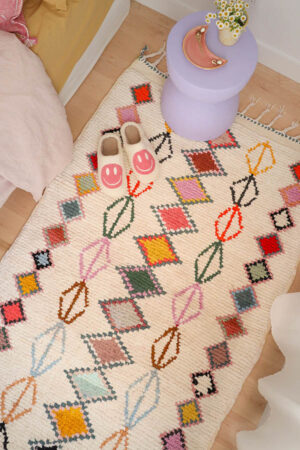 Moroccan rugs, cute and colorful. Bedroom rugs from Baba Souk