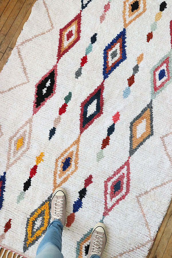 tapis Marocain coloré, coton, Baba Souk, Moontreal
