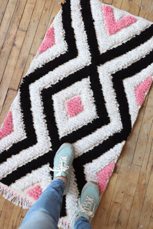 Cute Moroccan rugs, pink and black, Babasouk