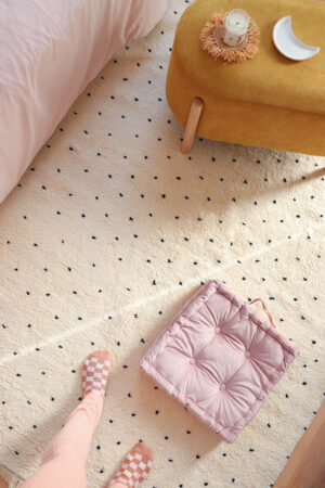 Moroccan rug with black dots