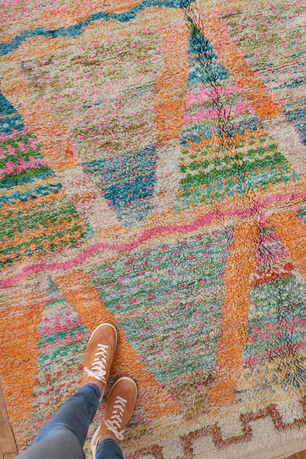 Tapis Marocain en laine multicolore, Baba Souk, Montréal