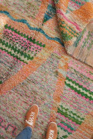 Tapis Marocain en laine multicolore, Baba Souk, Montréal