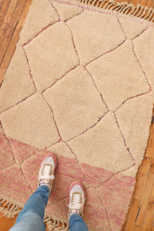 Tapis Marocains Beni Ourain, beige et rose. Baba Souk, Montréal