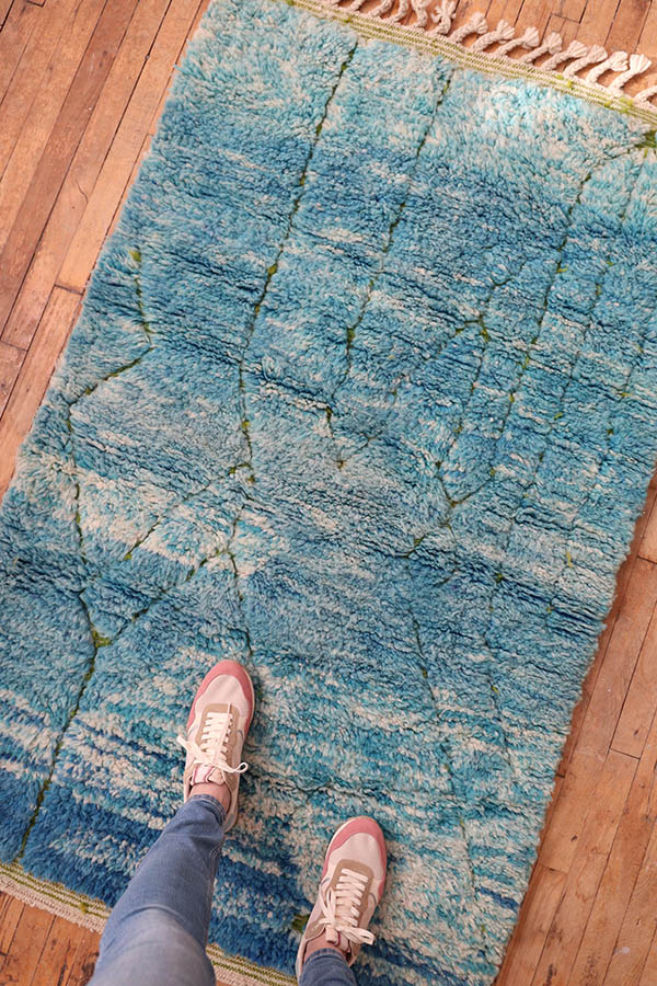 tapis Marocains en laine bleu, Baba Souk, Montreal