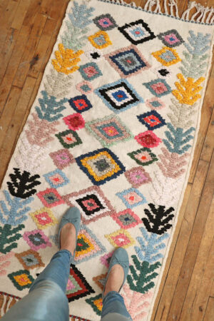 Moroccan rug, colorful cotton, machine washable carpets for kids. Baba Souk