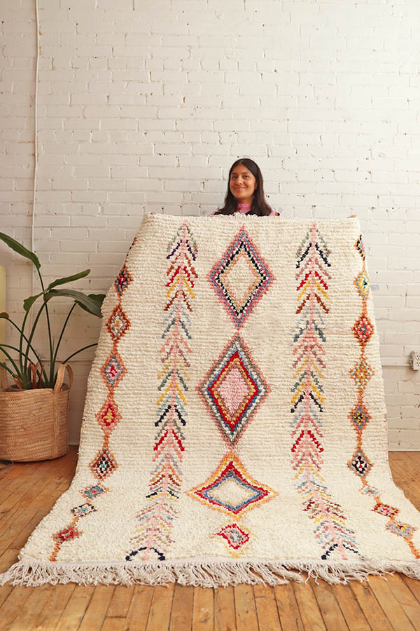 tapis marocain en coton multicolore, Baba Souk, Montréal