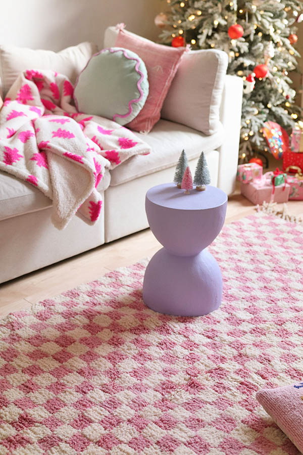 Pink Checkered Moroccan Rug